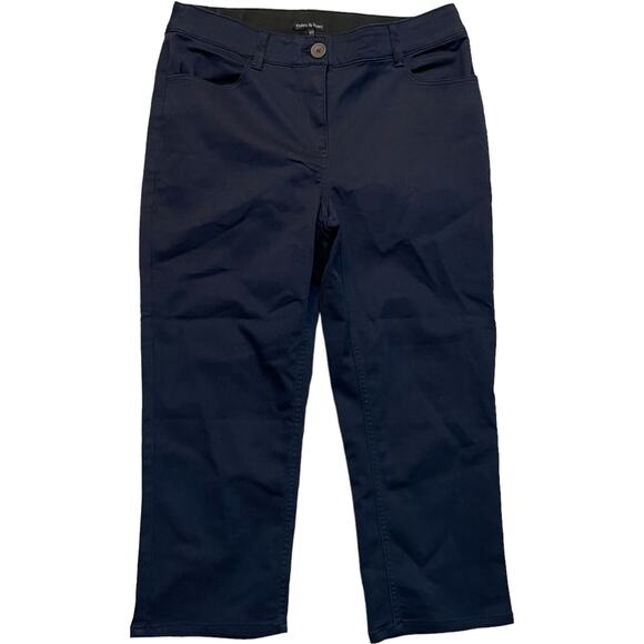 Violets & Roses Pedal Pusher Capri Pants Women’s 4/27 Navy Blue 20” Inseam NWOT - Picture 1 of 10
